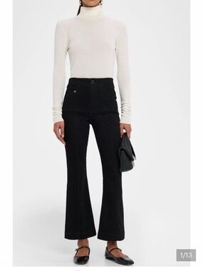 Veronica Beard Carson High-Rise Black Flared Women’s Jeans, 25, NWT